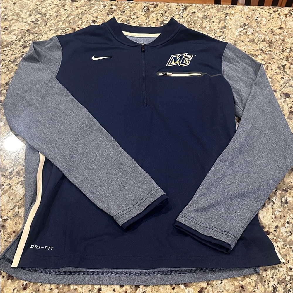 Nike Navy and Gray Quarter-Zip Pullover